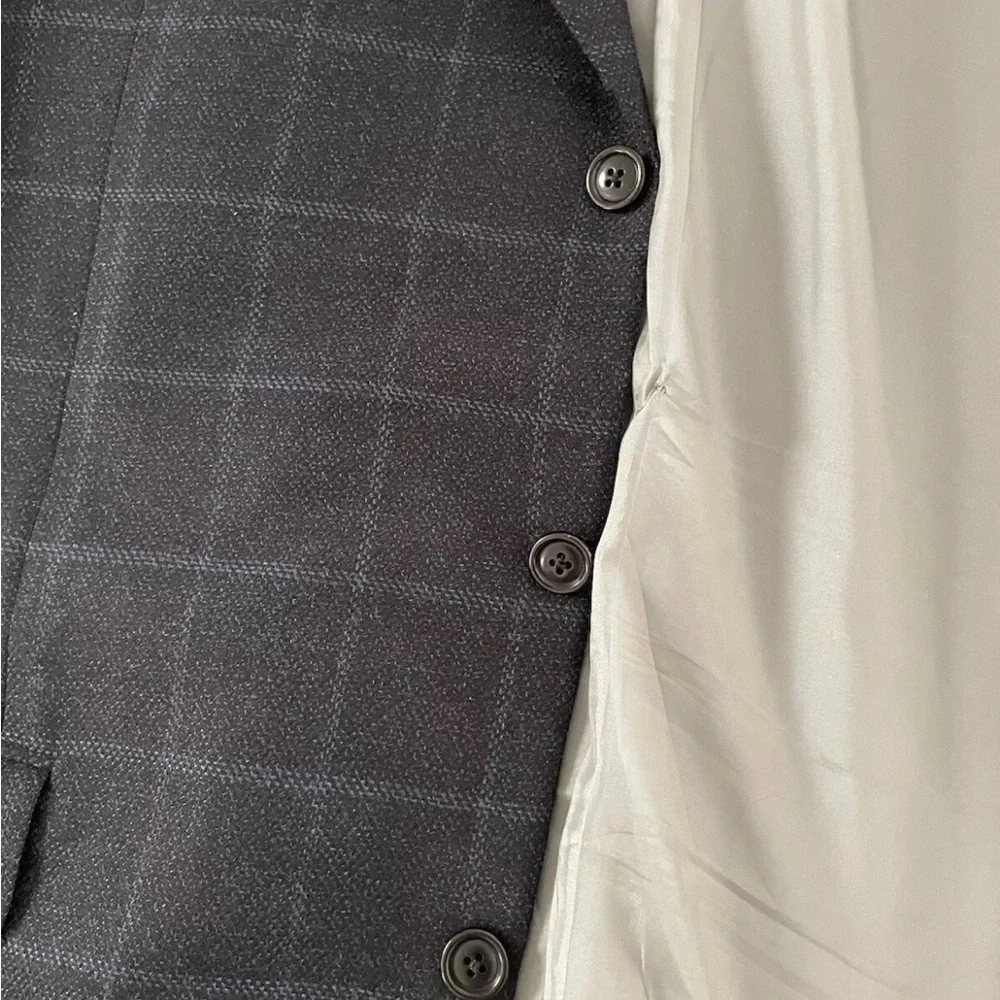Samuelsohn x Loro Piana Wool & Cashmere Vintage Windowpane Check Jacket 47‎ L